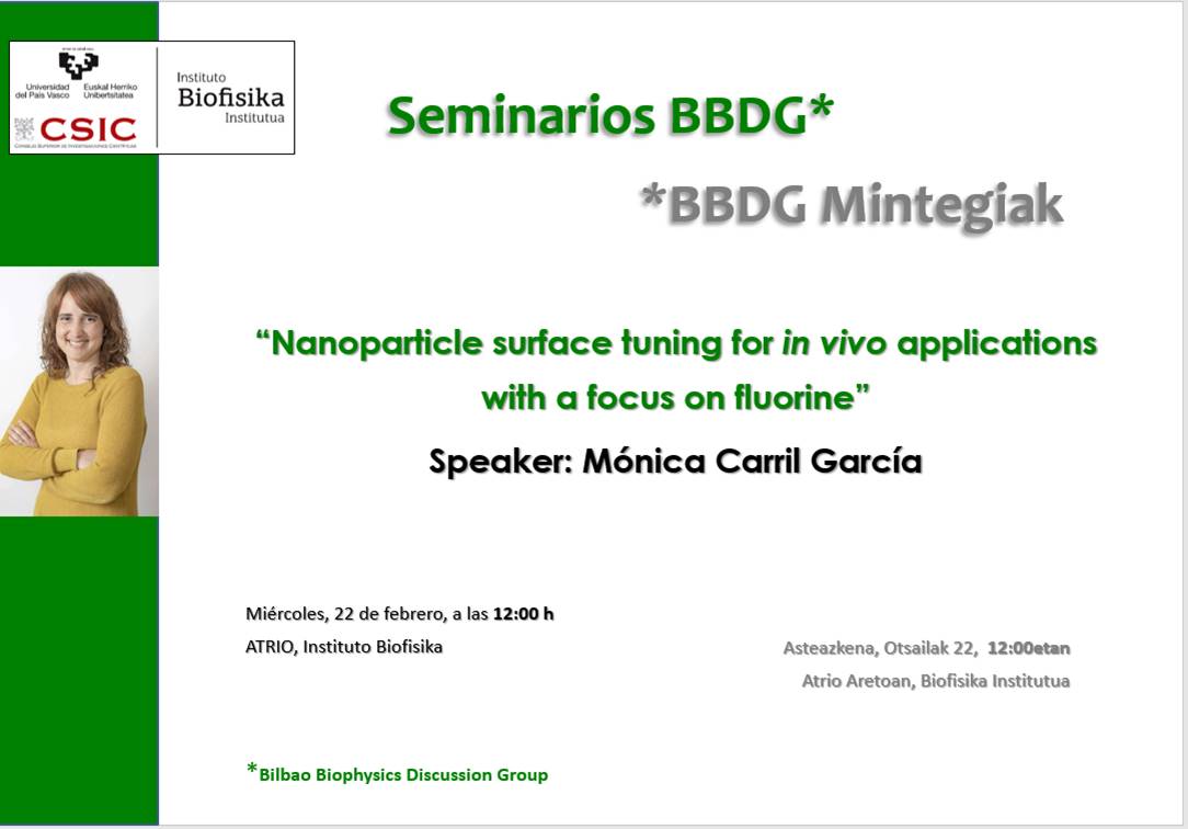 BBDG Seminars: "Nanoparticle surface tuning for in vivo applications with a focus on fluorine"