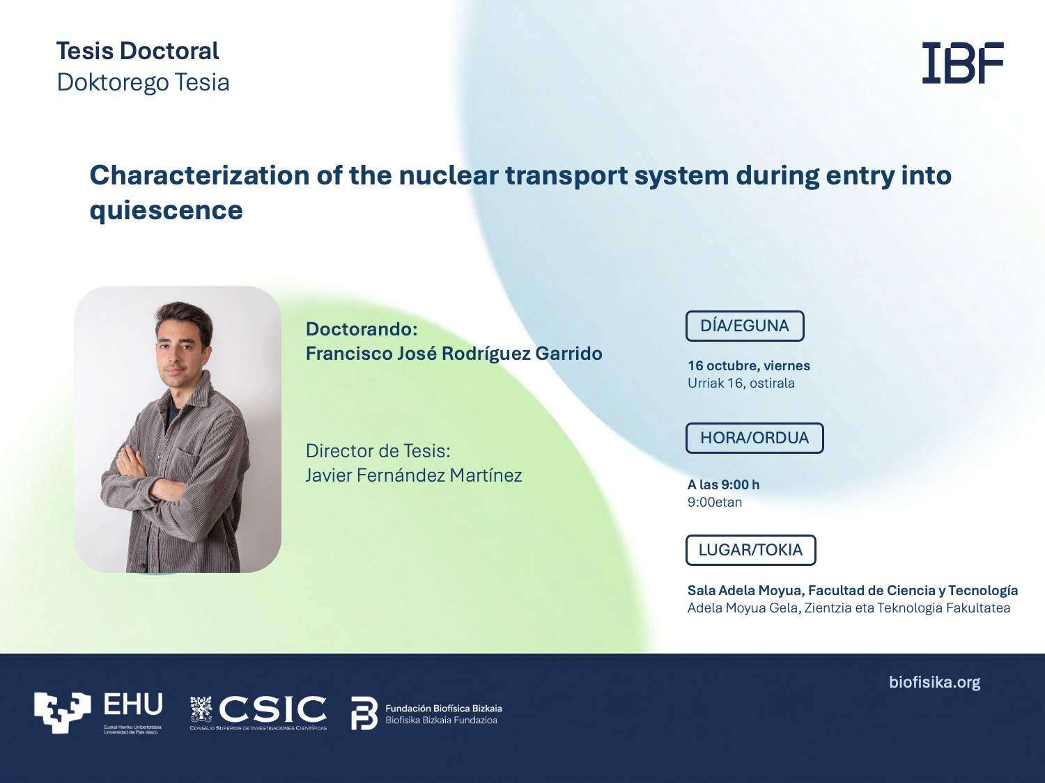 IBF Doctoral Thesis: "Characterization of the nuclear transport system during entry into quiescence"