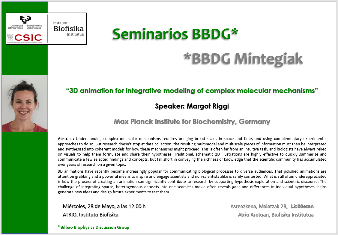 BBDG Seminar: "3D animation for integrative modeling of complex molecular mechanisms"