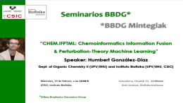 BBDG Seminar: "CHEM.IFPTML: Chemoinformatics Information Fusion & Perturbation-Theory Machine Learning"