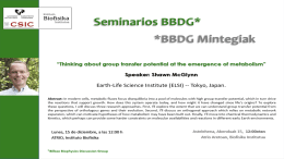 BBDG Seminar: "Thinking about group transfer potential at the emergence of metabolism"