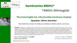 BBDG Seminar: "Structural insights into mitochondrial membrane shaping"