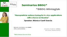 BBDG Seminars: "Nanoparticle surface tuning for in vivo applications with a focus on fluorine"
