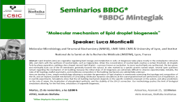 BBDG Seminar: "Molecular mechanism of lipid droplet biogenesis"