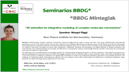 BBDG Seminar: "3D animation for integrative modeling of complex molecular mechanisms"