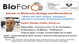 BioForo seminar: "When the start matters: biological relevance of protein N-terminal acetylation"