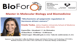 BioForo seminar: "Mechanisms of epigenetic regulation in hormone-driven cancers"