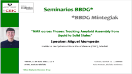 IBF Seminar: "NMR across Phases: Tracking Amyloid Assembly from Liquid to Solid States"