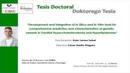 IBF Doctoral Thesis: “Development and integration of In Silico and In Vitro tools for comprehensive prediction and characterization of genetic variants in Familial Hypercholesterolemia and Hyperlipidemias”