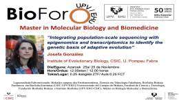BioForo seminar: "Integrating population-scale sequencing with epigenomics and transcriptomics to identify the genetic basis of adaptive evolution"